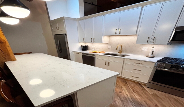 High-rise white kitchen