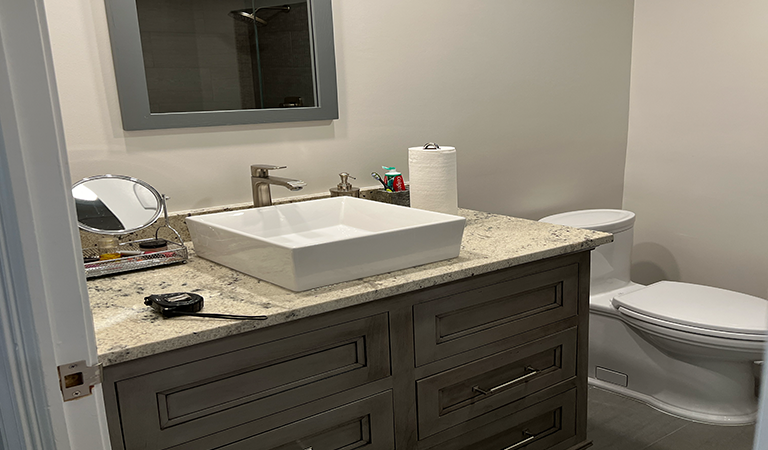 Vessel-sink powder room